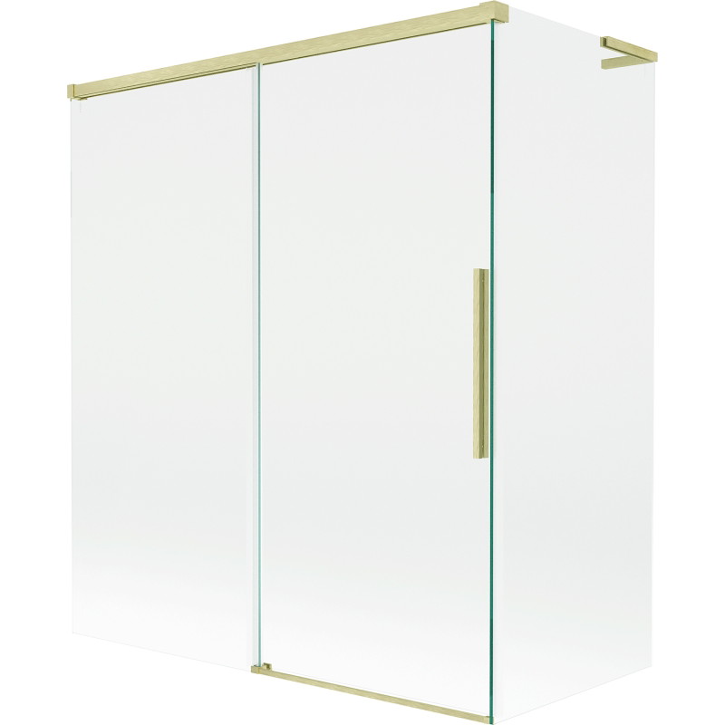Mexen Rox L 2-osaline libisev vanni ekraan 140 + 70 x 150 cm, läbipaistev, kuldne harjatud - 8C9L-140-070-55-00