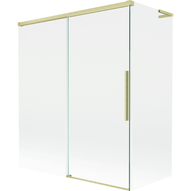 Mexen Rox L 2-panel sliding bath screen 140 + 70 x 150 cm, transparent, gold brushed - 8C9L-140-070-55-00