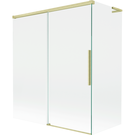Mexen Rox L 2-osaline libisev vanni ekraan 140 + 70 x 150 cm, läbipaistev, kuldne harjatud - 8C9L-140-070-55-00