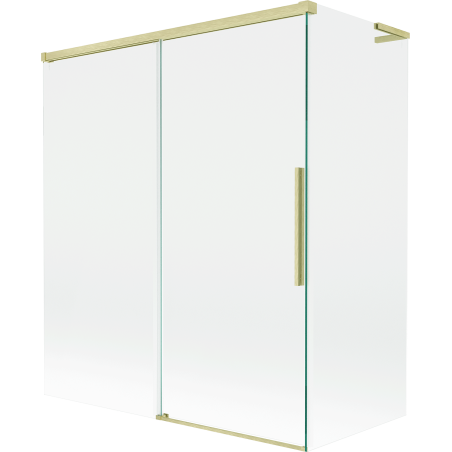 Mexen Rox L parawan nawannowy 2-skrzydłowy rozsuwany 140 + 70 x 150 cm, transparent, złoty szczotkowany - 8C9L-140-070-55-00