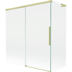 Mexen Rox L 2-delige verschuifbare badwandscherm 150 + 70 x 150 cm, transparant, goud geborsteld - 8C9L-150-070-55-00