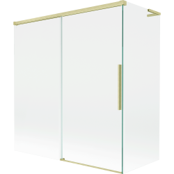Mexen Rox L parawan nawannowy 2-skrzydłowy rozsuwany 150 + 70 x 150 cm, transparent, złoty szczotkowany - 8C9L-150-070-55-00