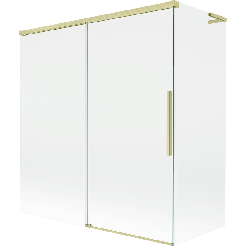 Mexen Rox L Bathtub Screen 2-Panel Sliding 150 + 70 x 150 cm, Transparent, Brushed Gold - 8C9L-150-070-55-00