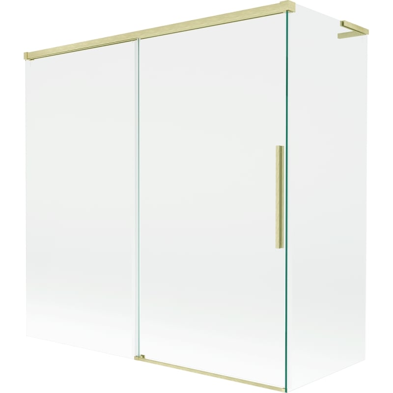 Mexen Rox L klizni paravan za kadu s 2 krila, klizni 160 + 70 x 150 cm, proziran, zlatni brušeni - 8C9L-160-070-55-00