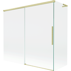 Mexen Rox L 2-wing retractable bath screen 170 + 70 x 150 cm, transparent, brushed gold - 8C9L-170-070-55-00