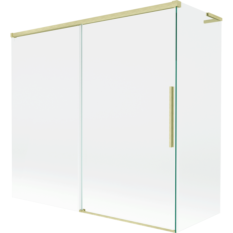 Mexen Rox L duschrumsavdelare, 2-delad skjutbar 170 + 70 x 150 cm, transparent, borstade guld - 8C9L-170-070-55-00