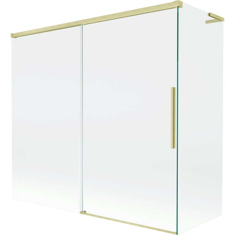 Mexen Rox L parawan nawannowy 2-skrzydłowy rozsuwany 170 + 70 x 150 cm, transparent, złoty szczotkowany - 8C9L-170-070-55-00