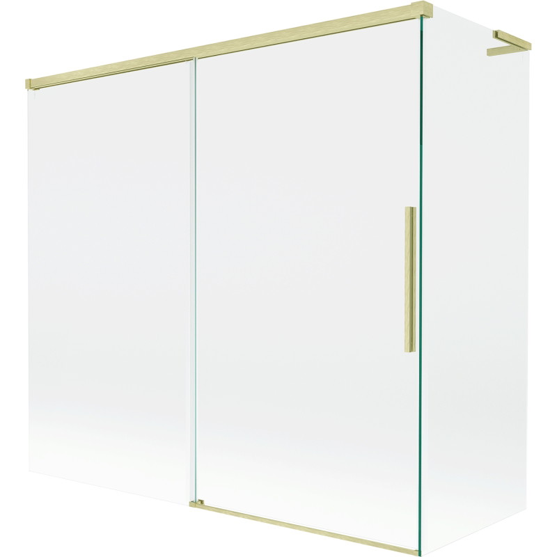 Mexen Rox L parawan nawannowy 2-skrzydłowy rozsuwany 170 + 75 x 150 cm, transparent, złoty szczotkowany - 8C9L-170-075-55-00