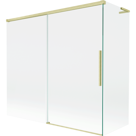 Mexen Rox L Badewannenfaltwand, 2-flügelig, 170 + 75 x 150 cm, transparent, gebürstetes Gold - 8C9L-170-075-55-00
