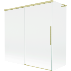 Mexen Rox L klizna pregrada za tuš s 2 krila, proširiva 160 + 80 x 150 cm, prozirna, zlatna brušena - 8C9L-160-080-55-00