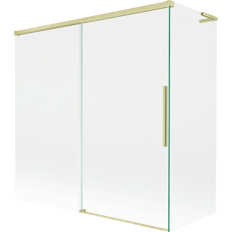 Mexen Rox L parawan nawannowy 2-skrzydłowy rozsuwany 160 + 80 x 150 cm, transparent, złoty szczotkowany - 8C9L-160-080-55-00
