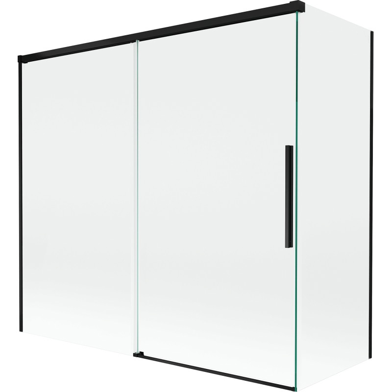 Mexen Rox vannisein 2-osaline lükatav 170 + 75 x 150 cm, läbipaistev, must - 8C9-170-075-70-00