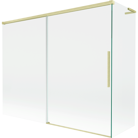 Mexen Rox L bathtub screen 2-wing sliding 190 + 80 x 150 cm, transparent, brushed gold - 8C9L-190-080-55-00