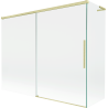 Mexen Rox L Badewannenfaltwand 2-flügelig verschiebbar 190 + 80 x 150 cm, transparent, gebürstet Gold - 8C9L-190-080-55-00