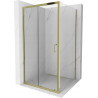 Mexen Apia cabine de douche coulissante 90 x 90 cm, transparente, dorée - 840-090-090-50-00