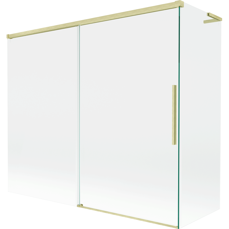 Mexen Rox L Duschabtrennung 2-flügelig verschiebbar 180 + 90 x 150 cm, transparent, gold gebürstet - 8C9L-180-090-55-00