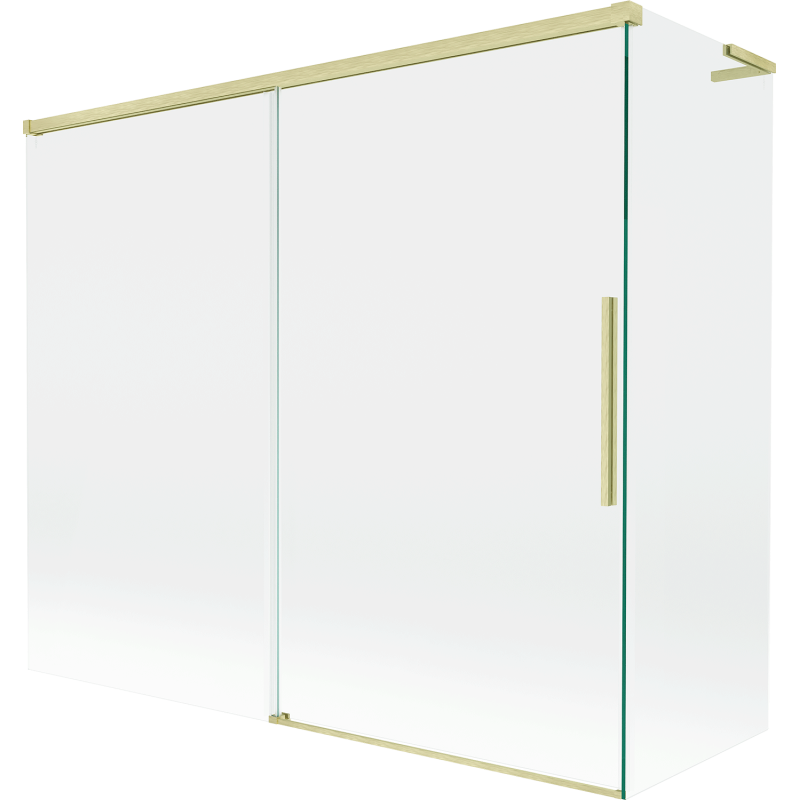 Mexen Rox L paroi de baignoire 2 volets coulissants 180 + 90 x 150 cm, transparent, or brossé - 8C9L-180-090-55-00