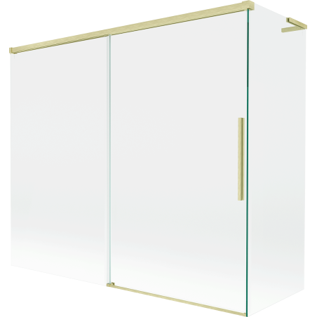 Mexen Rox L Duschabtrennung 2-flügelig verschiebbar 180 + 90 x 150 cm, transparent, gold gebürstet - 8C9L-180-090-55-00