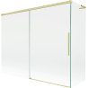 Mexen Rox L badwand 2-delige schuif 190 + 90 x 150 cm, transparant, geborsteld goud - 8C9L-190-090-55-00
