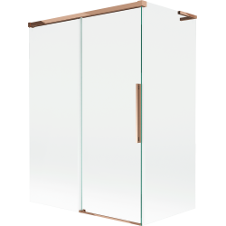 Mexen Rox L badwand 2-delig schuifbaar 120 + 70 x 150 cm, transparant, roze goud - 8C9L-120-070-60-00