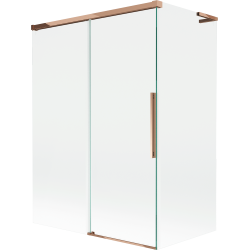 Mexen Rox L divisória de banheira de 2 painéis deslizantes 120 + 70 x 150 cm, transparente, ouro rosa - 8C9L-120-070-60-00