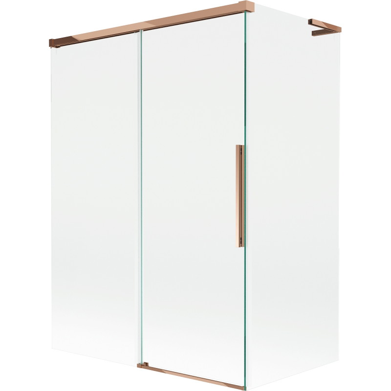 Mexen Rox L 2-delige verschuifbare badwandscherm 120 + 70 x 150 cm, transparant, roze goud - 8C9L-120-070-60-00