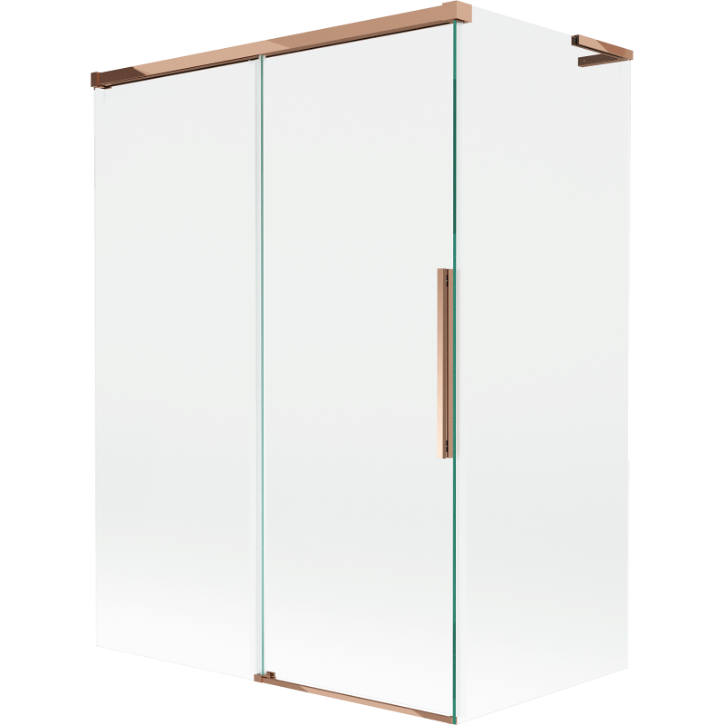 Mexen Rox L tvådelad skjutbar badkarsskärm 120 + 70 x 150 cm, transparent, roséguld - 8C9L-120-070-60-00