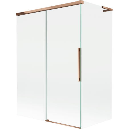 Mexen Rox L zweefaarm-Duschabschirmung mat 2 dellver, 120 + 70 x 150 cm, transparent, rosa Gold - 8C9L-120-070-60-00