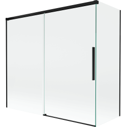 Mexen Rox klizni zid za kadu s dva krila 170 + 80 x 150 cm, providan, crni - 8C9-170-080-70-00