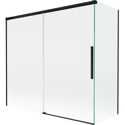 Mexen Rox parawan nawannowy 2-skrzydłowy rozsuwany 170 + 80 x 150 cm, transparent, czarny - 8C9-170-080-70-00