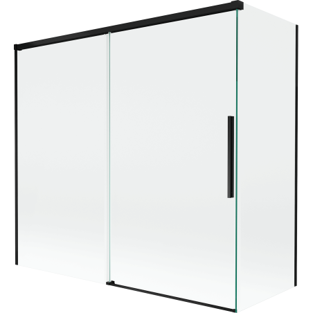 Mexen Rox parawan nawannowy 2-skrzydłowy rozsuwany 170 + 80 x 150 cm, transparent, czarny - 8C9-170-080-70-00