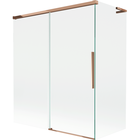 Mexen Rox L parawan nawannowy 2-skrzydłowy rozsuwany 140 + 70 x 150 cm, transparent, różowe złoto - 8C9L-140-070-60-00