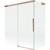 Mexen Rox L parawan nawannowy 2-skrzydłowy rozsuwany 140 + 70 x 150 cm, transparent, różowe złoto - 8C9L-140-070-60-00