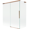 Mexen Rox L vannisirm 2-tiivaline lükanduks 140 + 70 x 150 cm, läbipaistev, roosa kuld - 8C9L-140-070-60-00