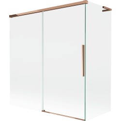 Mexen Rox L zweefende duechwanwand mat 2 felgen 150 + 70 x 150 cm, transparent, rose Gold - 8C9L-150-070-60-00