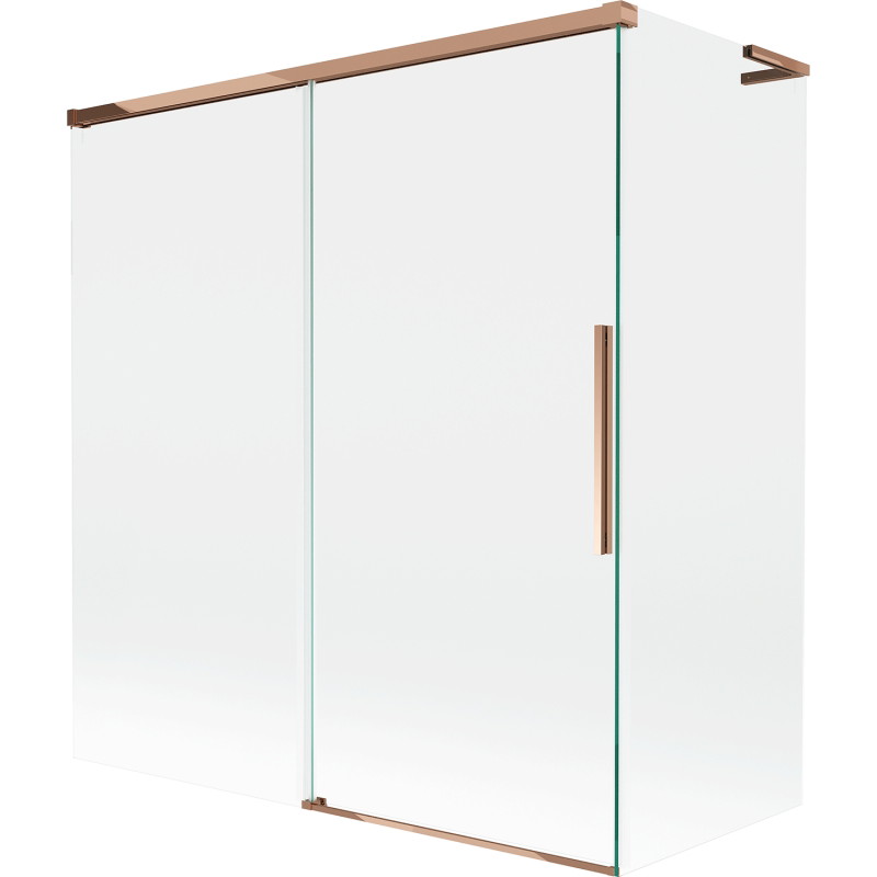 Mexen Rox L vannilina varjualune 2-osaline liuglev 150 + 70 x 150 cm, läbipaistev, roosa kuld - 8C9L-150-070-60-00