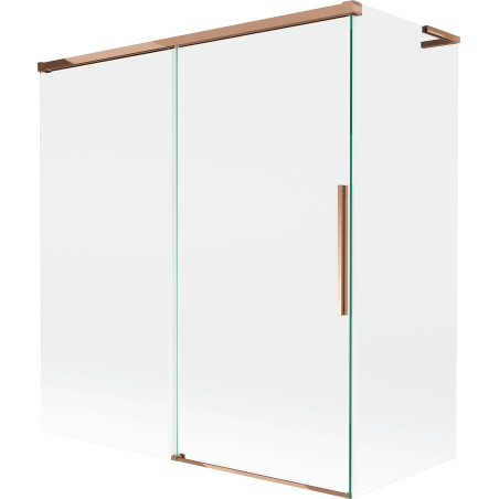 Mexen Rox L parawan nawannowy 2-skrzydłowy rozsuwany 150 + 70 x 150 cm, transparent, różowe złoto - 8C9L-150-070-60-00