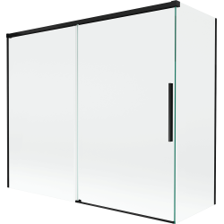 Mexen Rox parawan nawannowy 2-skrzydłowy rozsuwany 180 + 80 x 150 cm, transparent, czarny - 8C9-180-080-70-00