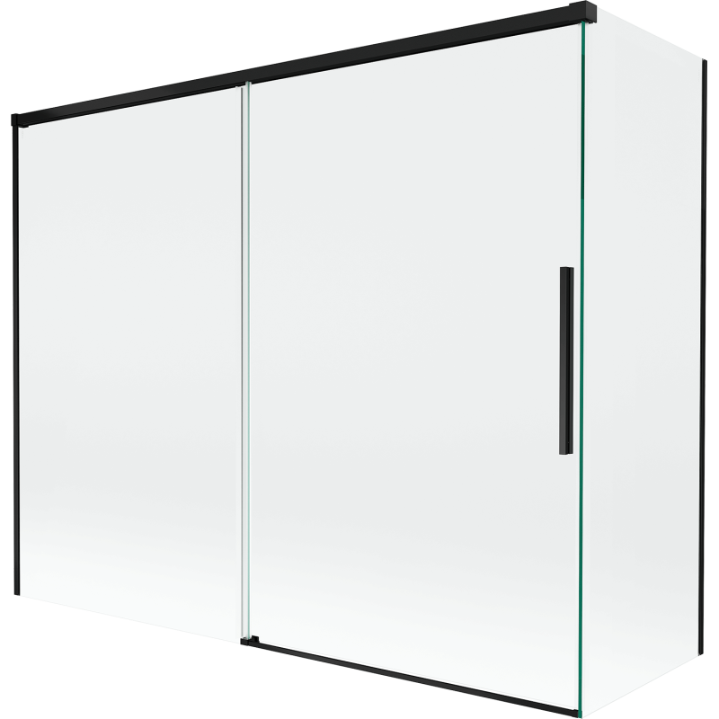 Mexen Rox parawan nawannowy 2-skrzydłowy rozsuwany 190 + 80 x 150 cm, transparent, czarny - 8C9-190-080-70-00