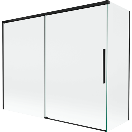 Mexen Rox parawan nawannowy 2-skrzydłowy rozsuwany 190 + 80 x 150 cm, transparent, czarny - 8C9-190-080-70-00