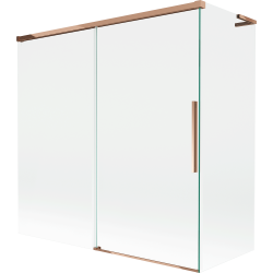 Mexen Rox L parawan nawannowy 2-skrzydłowy rozsuwany 160 + 75 x 150 cm, transparent, różowe złoto - 8C9L-160-075-60-00