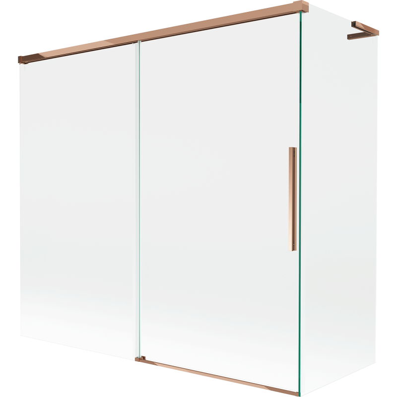 Mexen Rox L mampara de baño 2 hojas correderas 170 + 75 x 150 cm, transparente, oro rosa - 8C9L-170-075-60-00