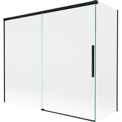 Mexen Rox klizna za kadu, dvoslojna klizna 180 + 90 x 150 cm, prozirna, crna - 8C9-180-090-70-00