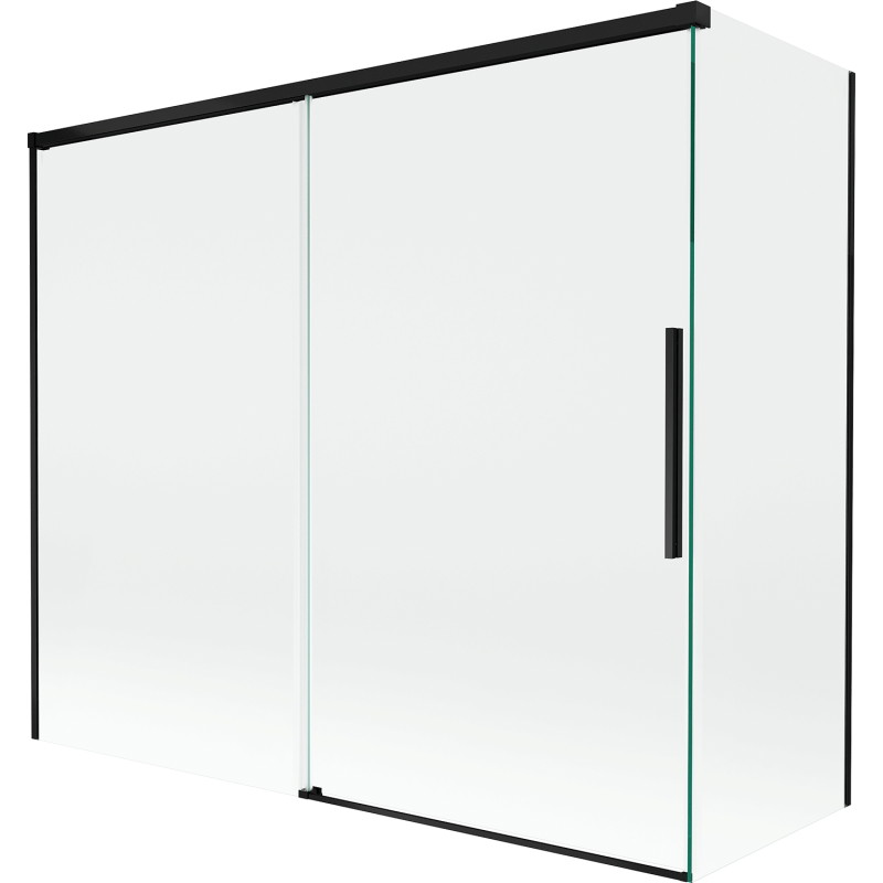 Mexen Rox 2-panel sliding bath screen 180 + 90 x 150 cm, transparent, black - 8C9-180-090-70-00