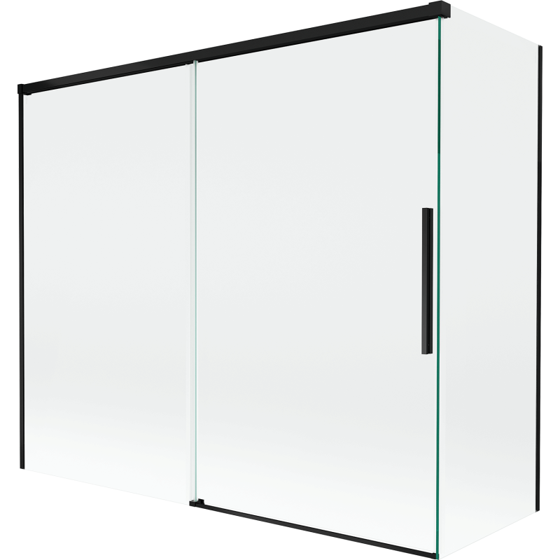 Mexen Rox parawan nawannowy 2-skrzydłowy rozsuwany 180 + 90 x 150 cm, transparent, czarny - 8C9-180-090-70-00