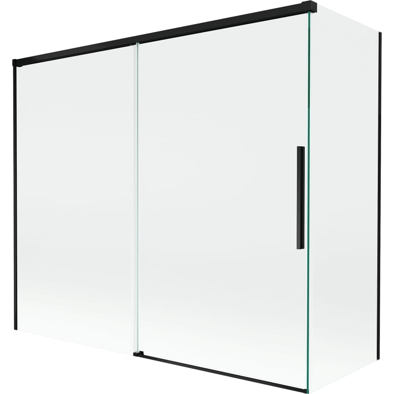 Mexen Rox vannisegisti 2-ukseline tõukekraan 180 + 90 x 150 cm, läbipaistev, must - 8C9-180-090-70-00