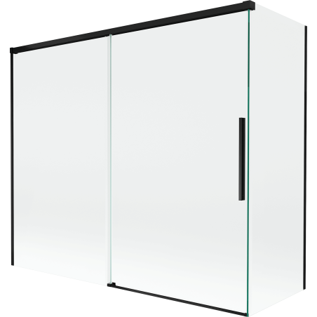 Mexen Rox vannas ekrāns 2-daļīgs bīdāms 180 + 90 x 150 cm, caurspīdīgs, melns - 8C9-180-090-70-00