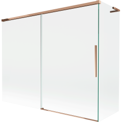 Mexen Rox L 2-osainen liukuva kylpyhuoneseinä 190 + 80 x 150 cm, läpinäkyvä, ruusukulta - 8C9L-190-080-60-00