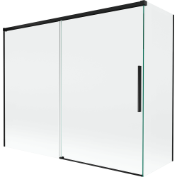 Mexen Rox parawan nawannowy 2-skrzydłowy rozsuwany 190 + 90 x 150 cm, transparent, czarny - 8C9-190-090-70-00