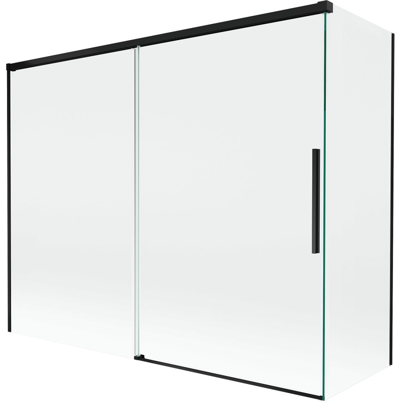 Mexen Rox parawan nawannowy 2-skrzydłowy rozsuwany 190 + 90 x 150 cm, transparent, czarny - 8C9-190-090-70-00